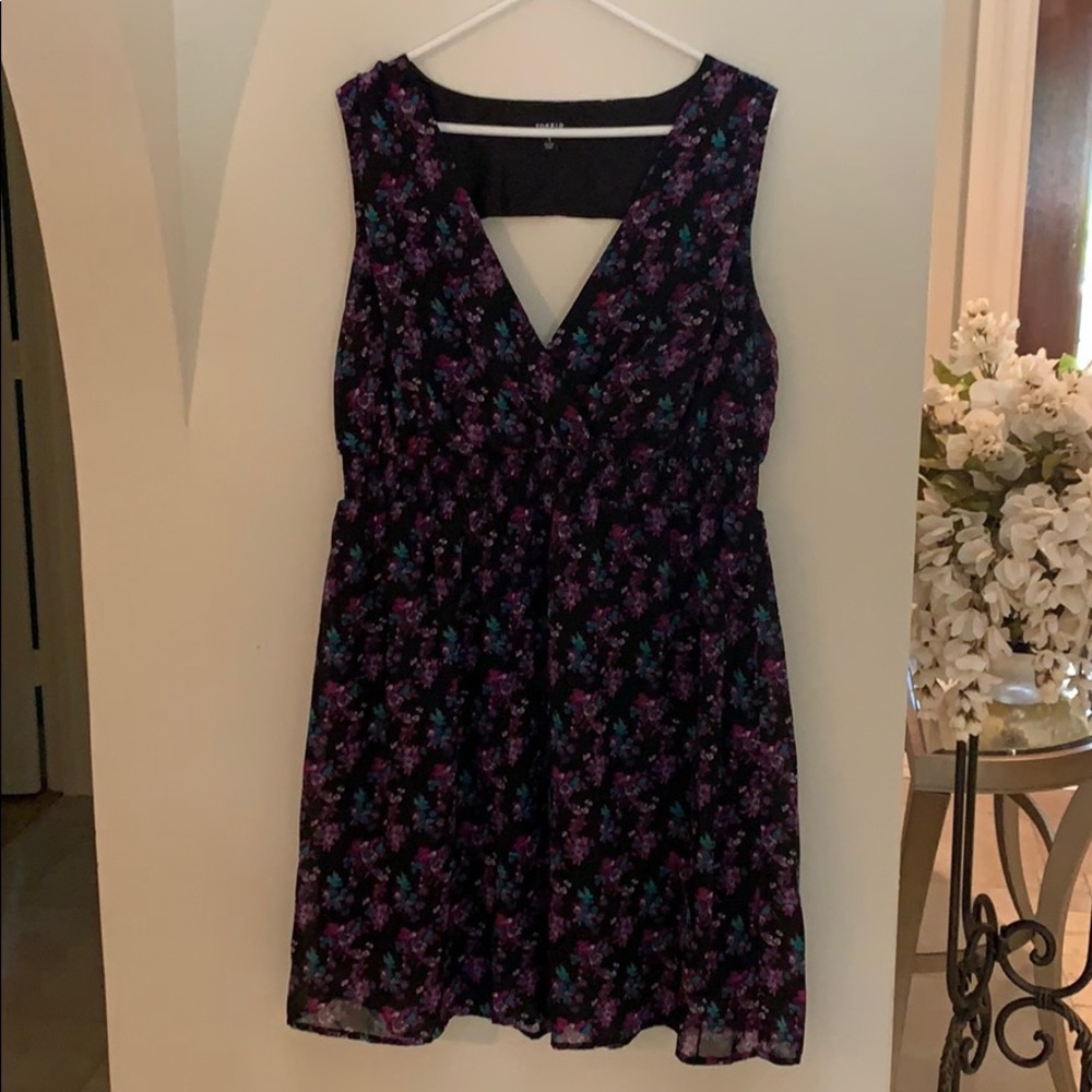 Black and Floral Patterned Torrid Dress